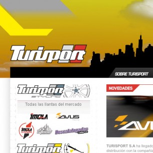 Redisseny del website de Turisport, una companyia d'accessoris d'automovilisme.