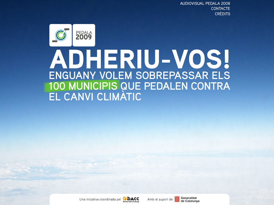 Pedala Contra el Canvi Climàtic 2009 - Minisite previ